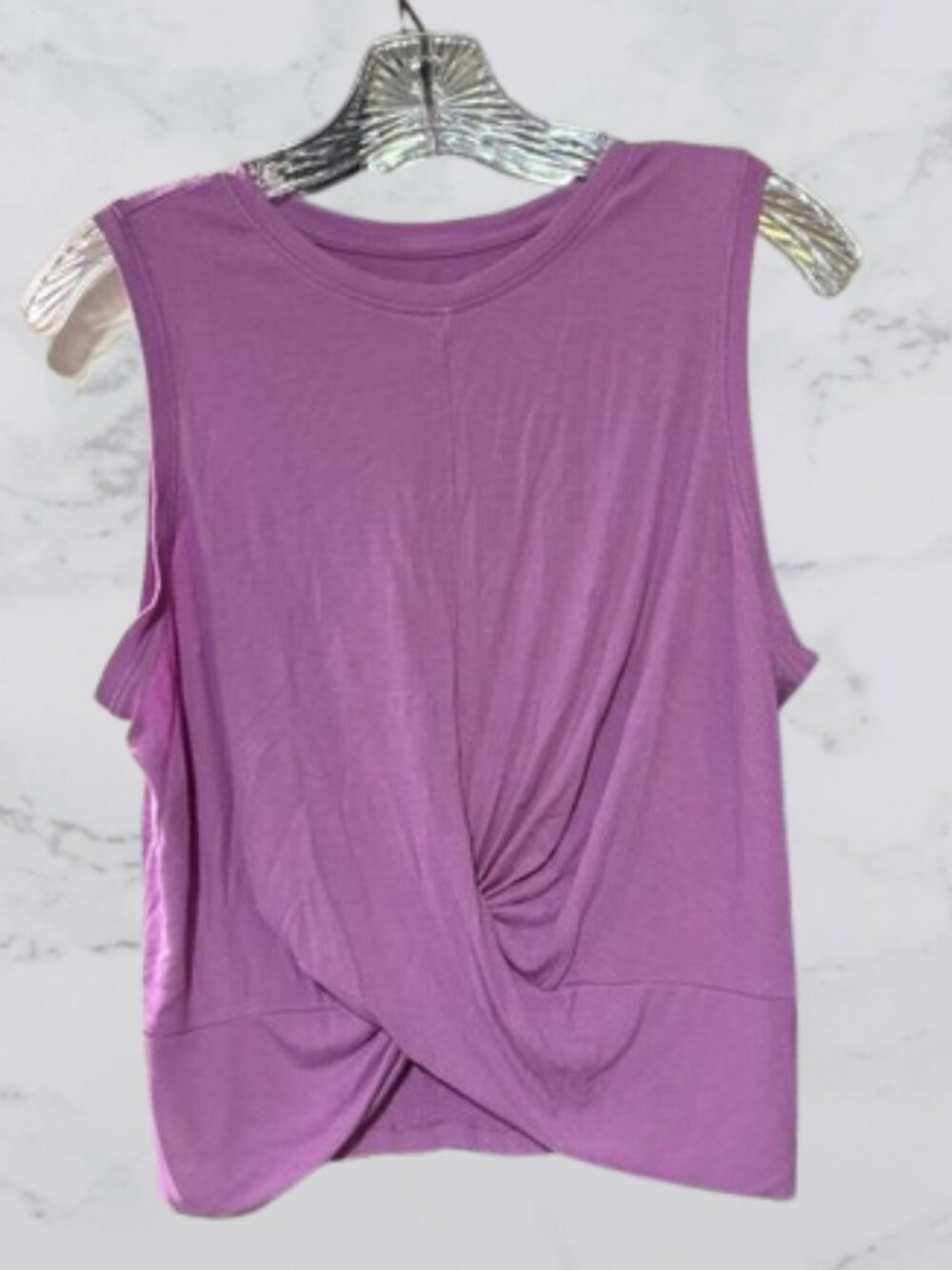 All in Motion Purple Twist-Front Sleeveless Top Size M
